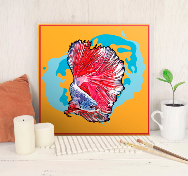 Canvas schilderij vis heldere betta vis - TenStickers