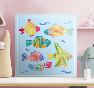 Canvas schilderij vis kleurrijk onderwaterleven - TenStickers