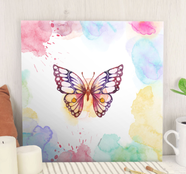 Canvas schilderij vlinder artistieke fladderende vlinder - TenStickers