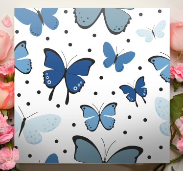 Canvas schilderij vlinder blauwe vlinder collectie - TenStickers