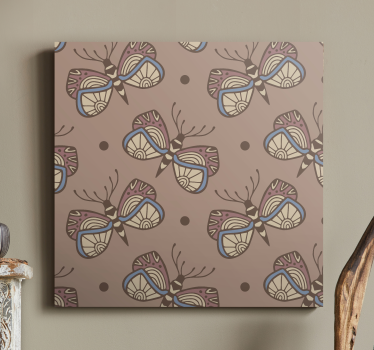 Canvas schilderij vlinder ingewikkeld patroon - TenStickers