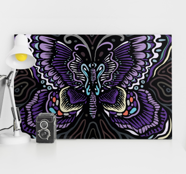 Canvas schilderij vlinder ingewikkeld vlinderontwerp - TenStickers