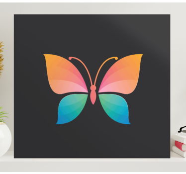 Canvas schilderij vlinder levendige vlinder showcase - TenStickers