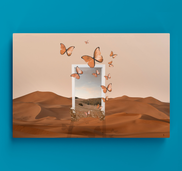 Canvas schilderij vlinder vlinderlandschap ontsnapping - TenStickers