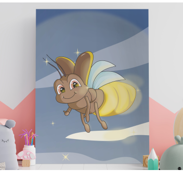 Canvas schilderij vogels blije vliegende insect - TenStickers
