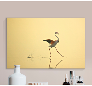 Canvas schilderij vogels elegante flamingo dans - TenStickers