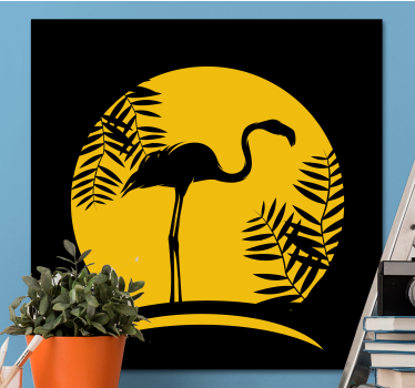 Canvas schilderij vogels elegante flamingo silhouet - TenStickers