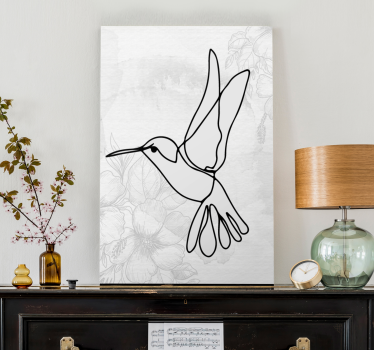 Canvas schilderij vogels elegante kolibrie silhouet - TenStickers