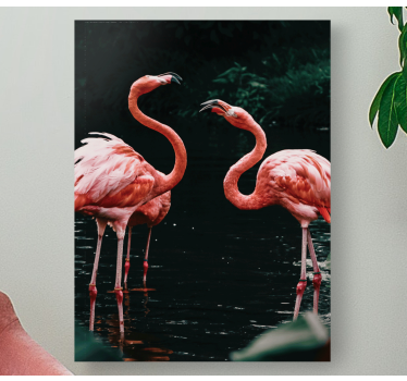Canvas schilderij vogels flamingo's bij dusk - TenStickers