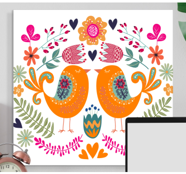 Canvas schilderij vogels love birds ontwerp - TenStickers