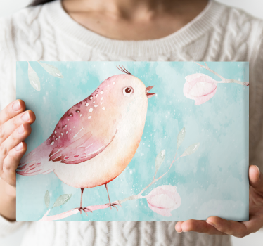 Canvas schilderij vogels zingende vogel - TenStickers