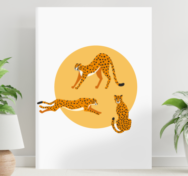 Cheeta trio Canvas schilderij andere dieren - TenStickers