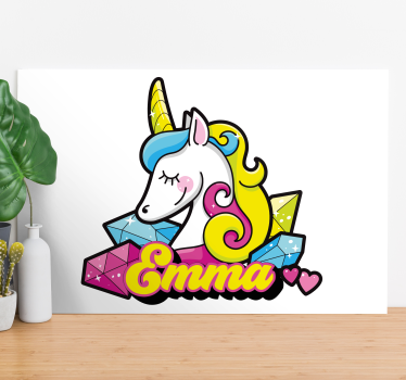 Eenhoorn met edelstenen Canvas schilderij eenhoornen - TenStickers