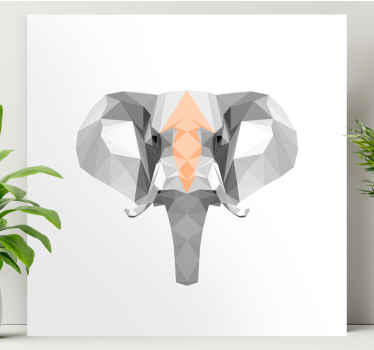Geometrische olifantenkop Canvas schilderij olifant - TenStickers