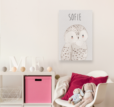 Bosuil canvas met naam - TenStickers