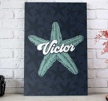 Gepersonaliseerde canvas schilderij Zeester bluetones - TenStickers
