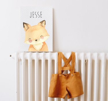 Vos cartoon canvas met naam - TenStickers
