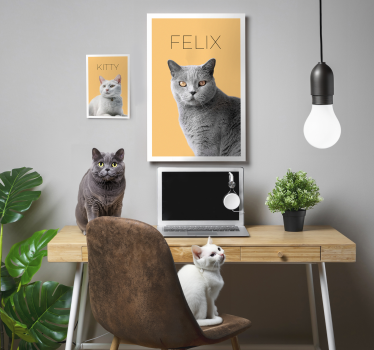 Gepersonaliseerde huisdieren canvas met naam - TenStickers