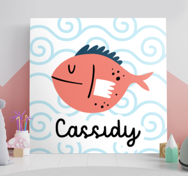 Gepersonaliseerde oranje vis canvas schilderij  - TenStickers