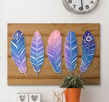 Gestileerde blauwe collectie Canvas schilderij - TenStickers