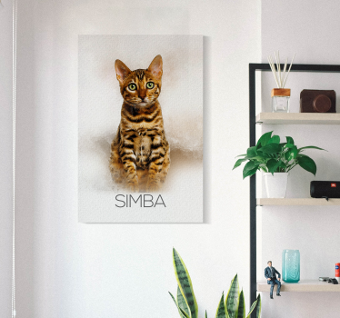Huisdier portret Gepersonaliseerd canvas schilderij - TenStickers