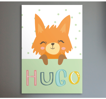 Lachend vos karakter Canvas schilderij dieren - TenStickers