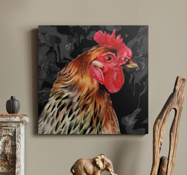 Levendig haanportret Canvas schilderij dieren - TenStickers