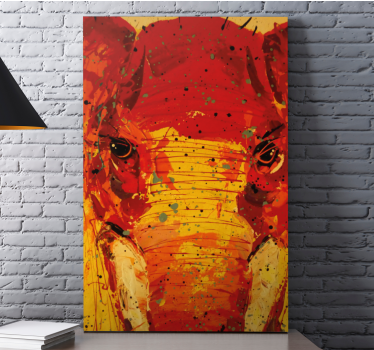 Levendig olifantenportret Canvas schilderij olifant - TenStickers