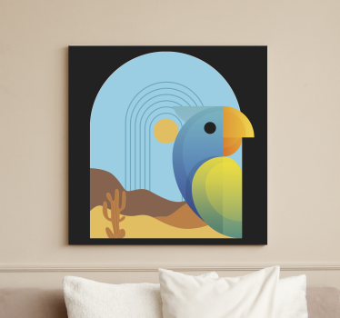 Levendig papegaaienportret Canvas schilderij dieren - TenStickers