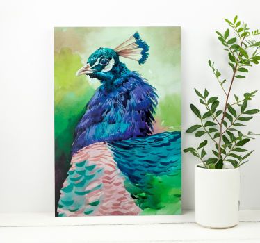 Canvas schilderij vogels majestueus pauwenportret - TenStickers