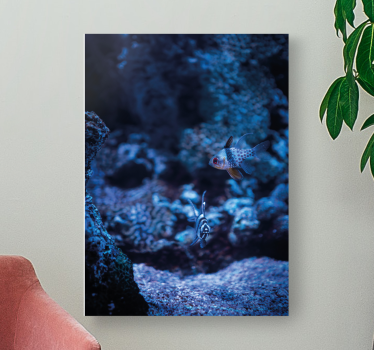 Onderwater scene Canvas schilderij vis - TenStickers
