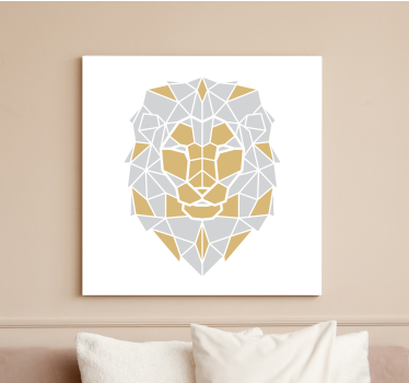 Paarden schilderij op canvas geometrisch leeuwenkop - TenStickers