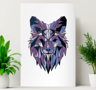 Paarden schilderij op canvas polygonale leeuwenkop - TenStickers