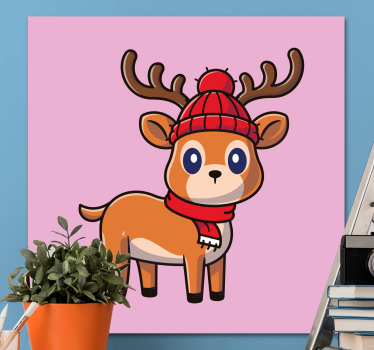 Paarden schilderij op canvas schattig cartoon hert - TenStickers