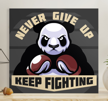 Panda boks motivatie Canvas schilderij dieren - TenStickers