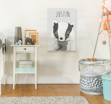 Canvas schilderij wasbeer naam - TenStickers