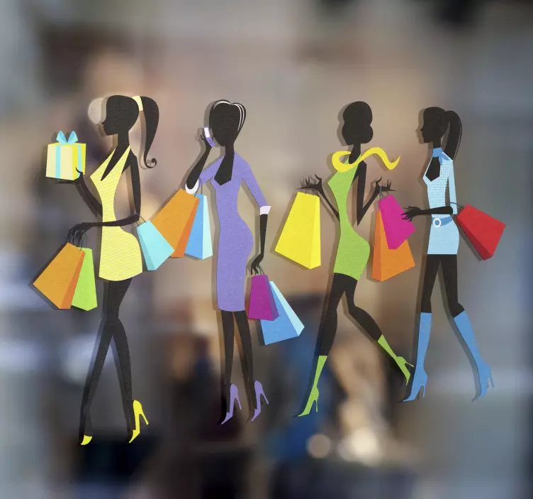 Sticker vriendinnen shoppen winkelen solden - TenStickers