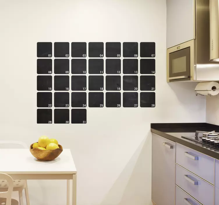 Maandplanner agenda krijtbord sticker - TenStickers