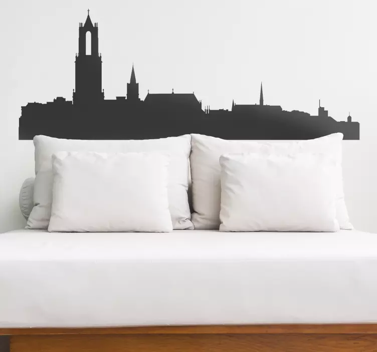Muursticker woonkamer skyline Utrecht silhouet - TenStickers