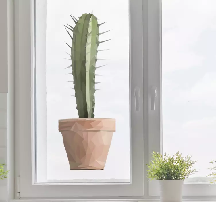 Muursticker woonkamer cactus in pot - TenStickers