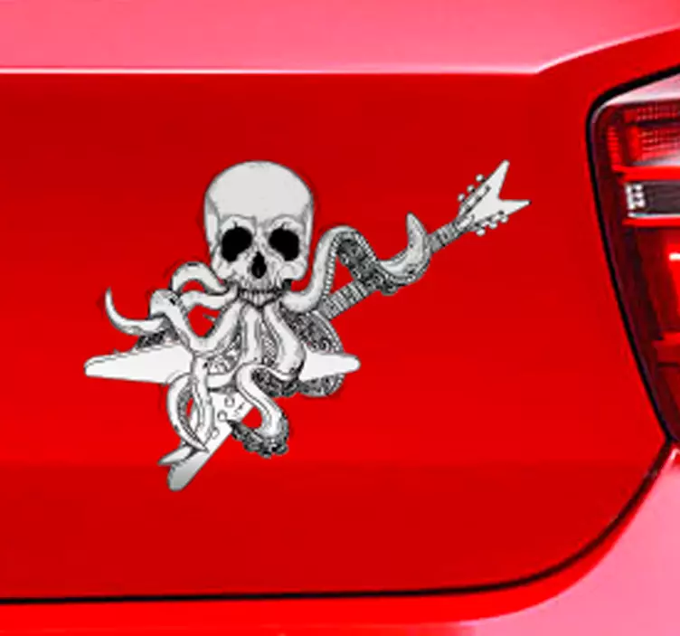 Sticker bioscoop tv en games octopus gitaar skul - TenStickers