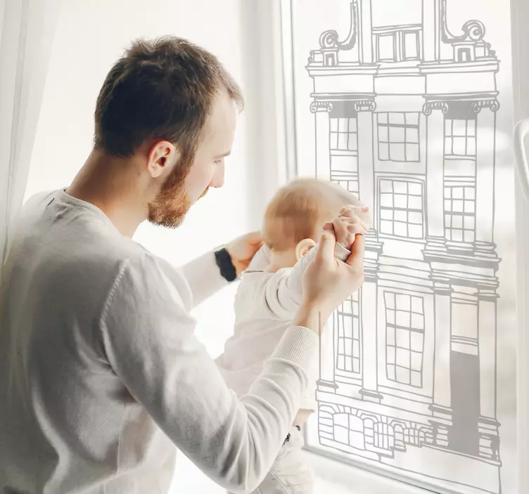 Raamfolie Hollandse huisjes - TenStickers