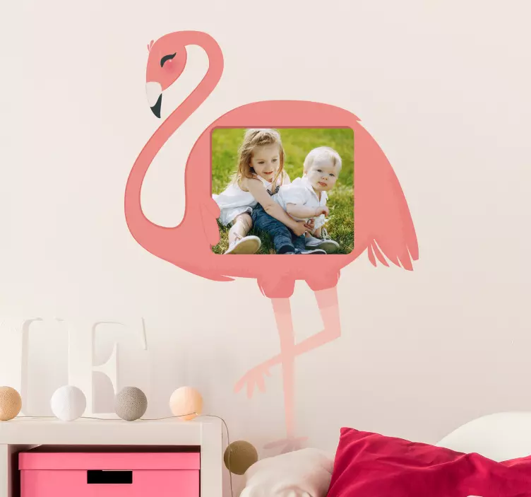 Muurstickers kinderkamer flamingo portret - TenStickers