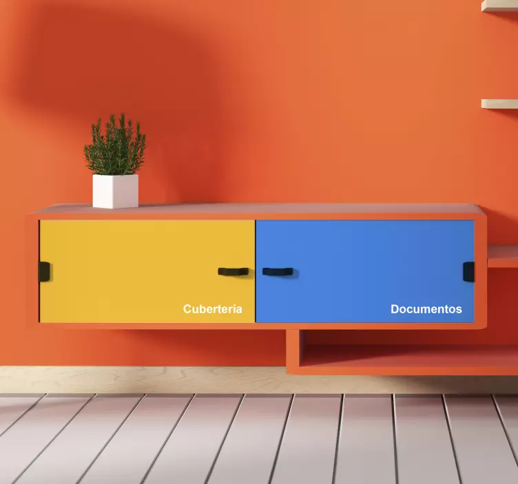 Meubel sticker kallax laden aanpasbare namen - TenStickers