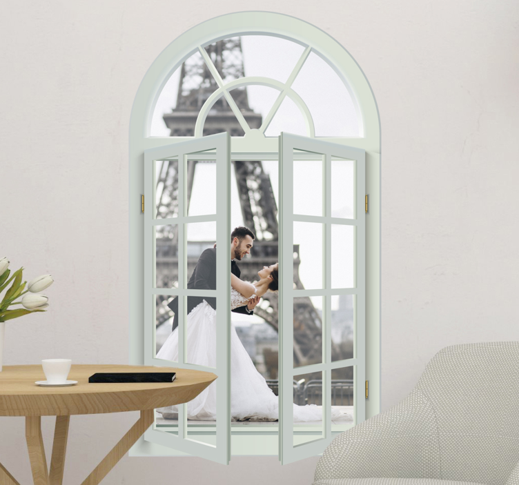 Muurstickers woonkamer Vensterraam met uitzicht - TenStickers