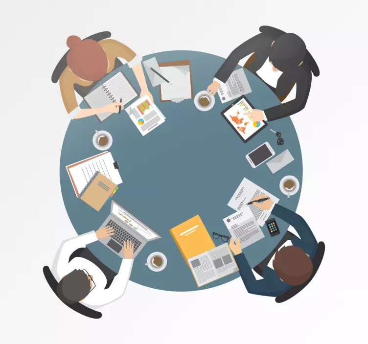 Muursticker kantoor vergader tafel - TenStickers