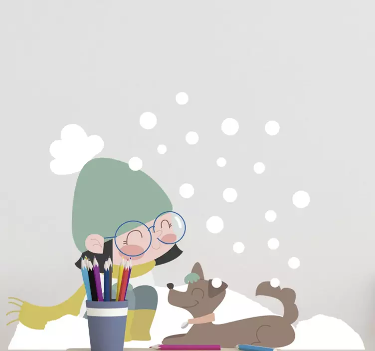 Sticker kinderkamer meisje roze - TenStickers