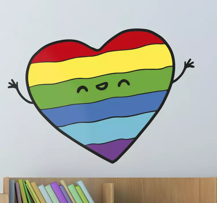 Muursticker regenboog hartje Gay - TenStickers