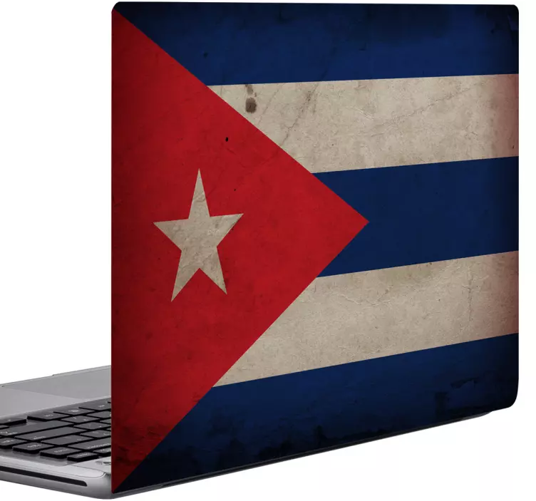 Laptopsticker Cuba vlag - TenStickers