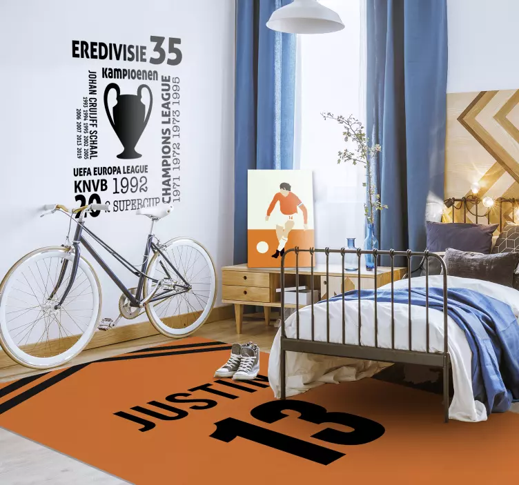 Muursticker voetbal trofeeën kampioenschappen - TenStickers